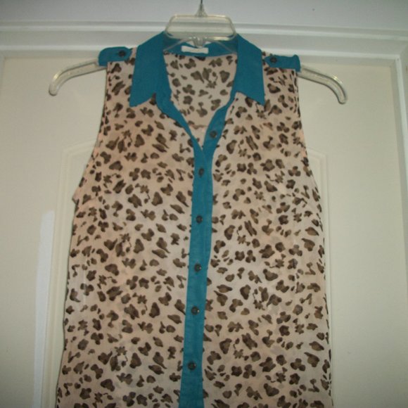 JUNGLE ANIMAL MAGNETISIM SLEEVELESS TOP S - Picture 2 of 4
